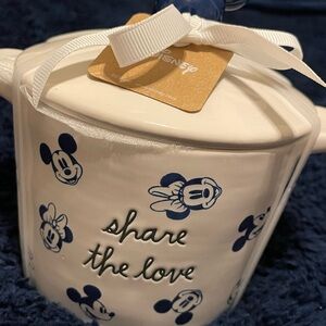 Disney White and Blue Mickey Mouse Ceramic Jar